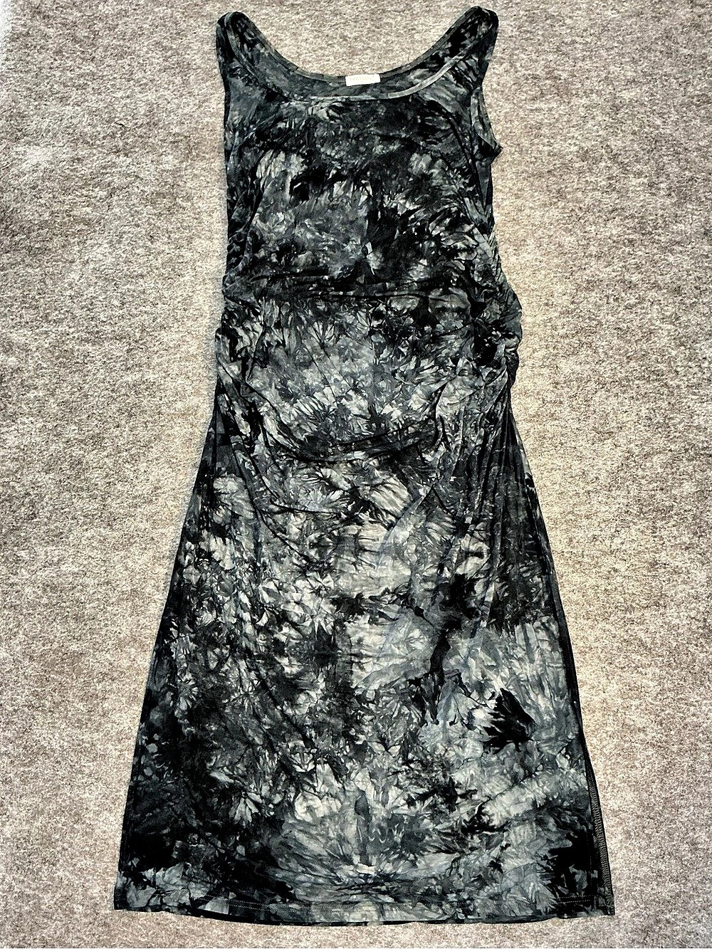 SMALLSHOW Abstract Maxi Dress in Black & Gray Size XXL